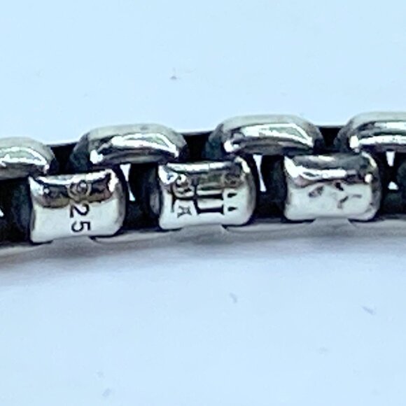 James Avery Retired Sterling Silver Rustic Box Chain Bangle Bracelet 8" JR661 - Picture 7 of 7